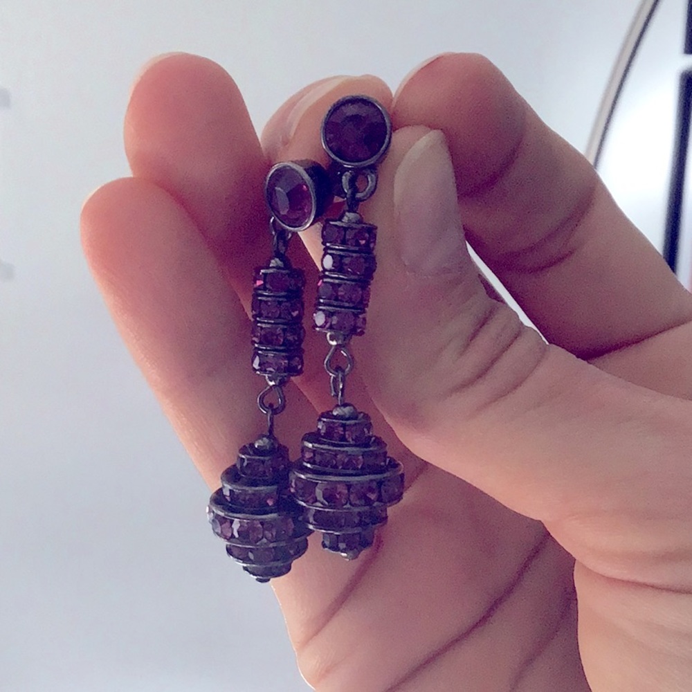 Jewelmint Rhinestone Dangle Earrings - Picture 2 of 5